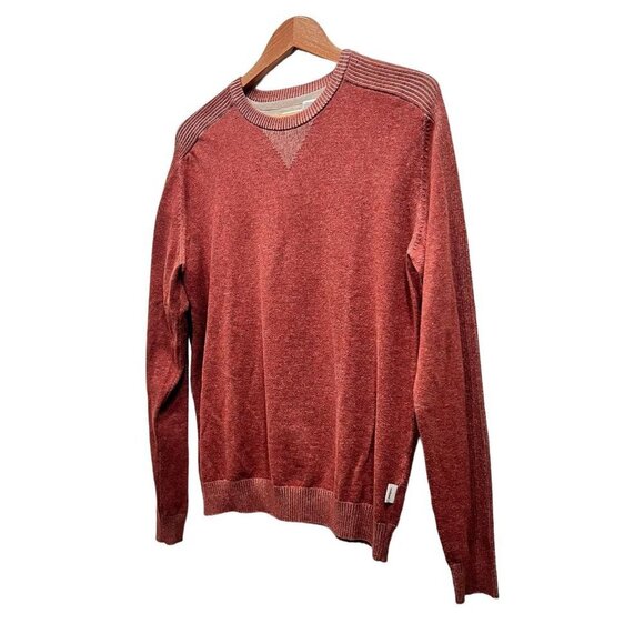 Manguun Mens Copper Brown Crew Neck Slim fit Pullover Sweater Size Medium - Picture 10 of 11